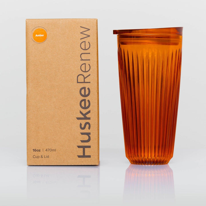 Amber 16oz HuskeeRenew cup and lid