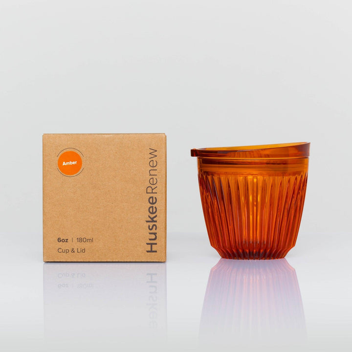 Amber 6oz HuskeeRenew cup and lid