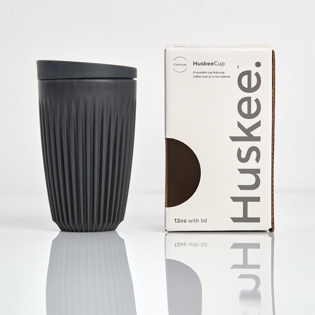 Charcoal 12oz HuskeeCup with lid