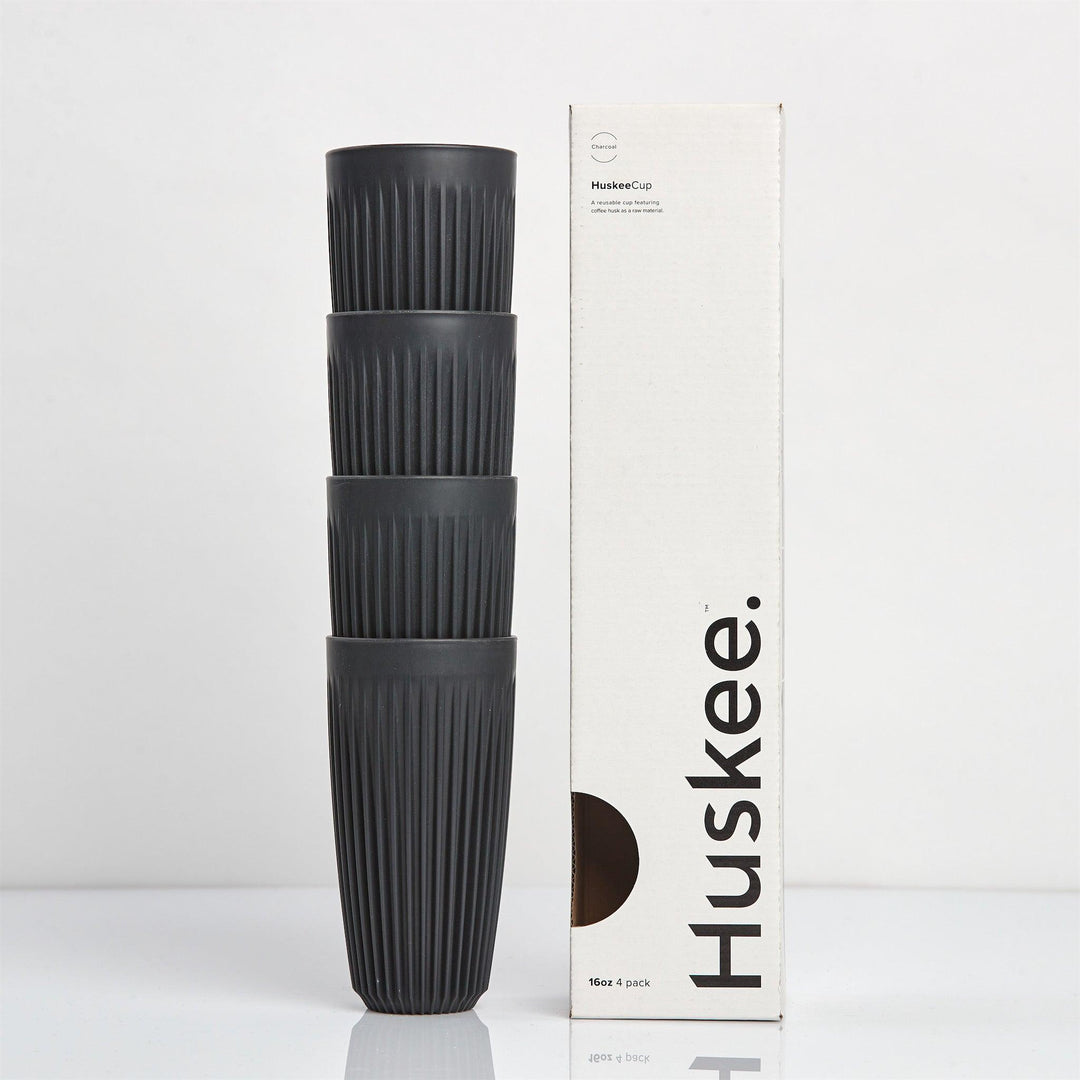 Charcoal 16oz HuskeeCup 4 pack with box