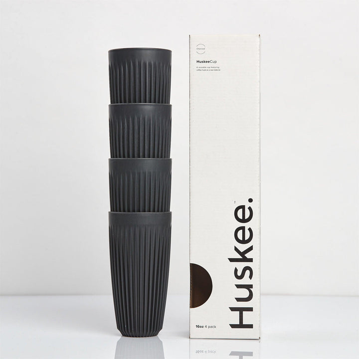 Charcoal 16oz HuskeeCup 4 pack with box
