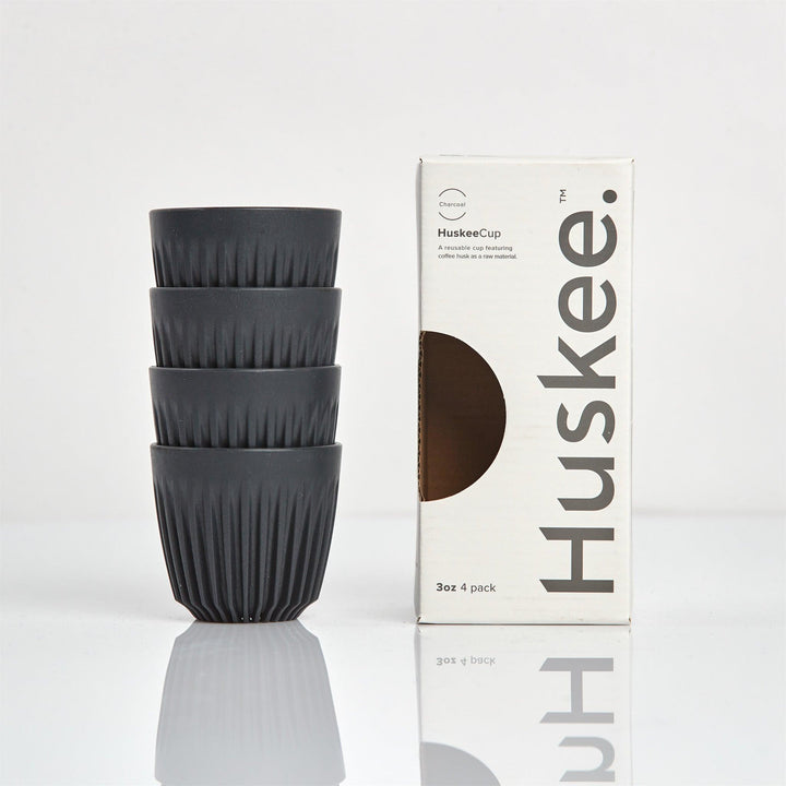 Charcoal 3oz HuskeeCup espresso cups, 4 pack