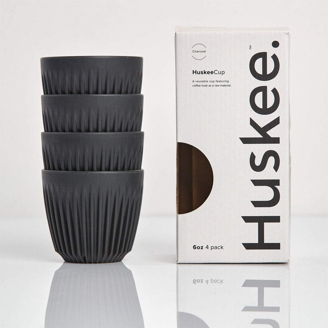 Charcoal 6oz HuskeeCup 4 pack with box