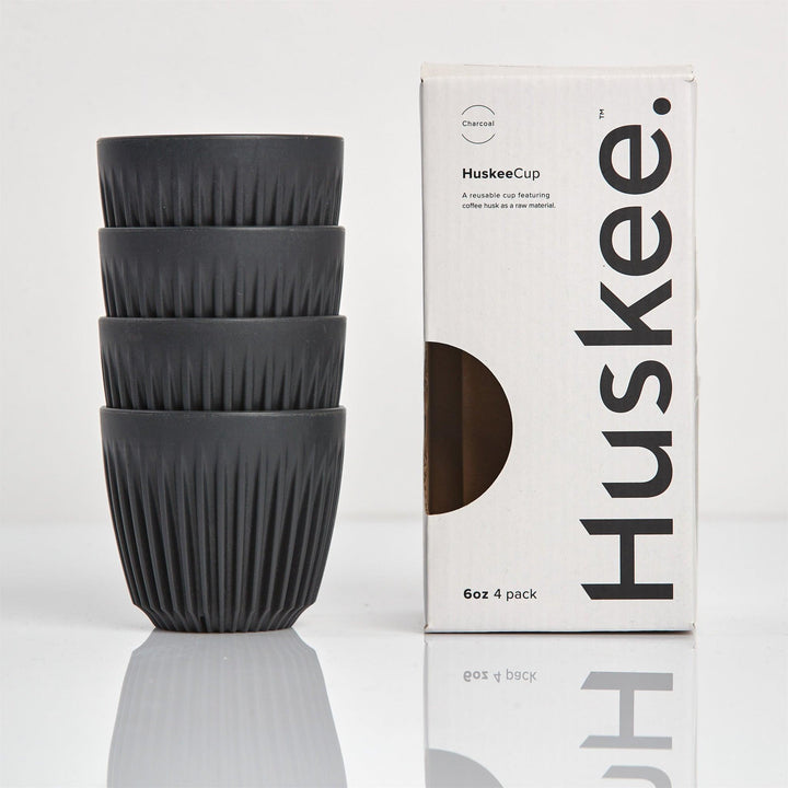 Charcoal 6oz HuskeeCup 4 pack with box