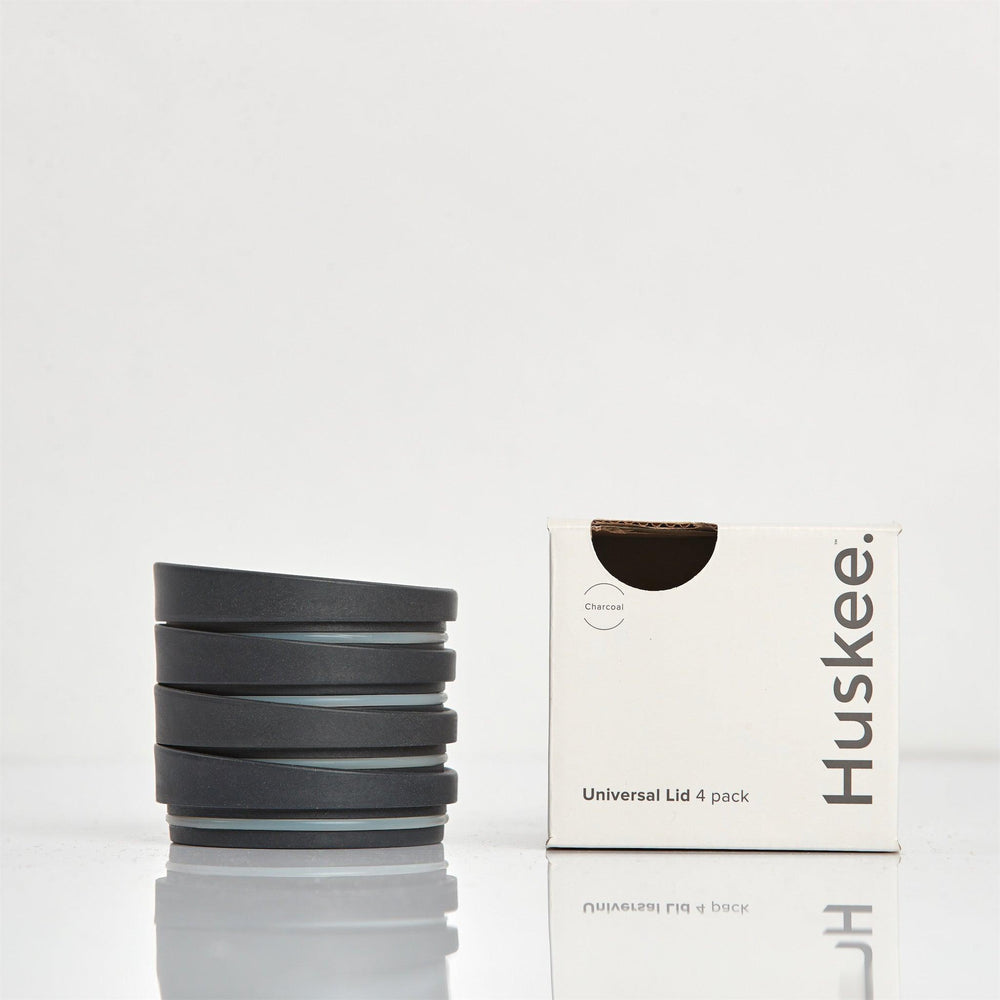 Charcoal universal HuskeeCup lids, 4 pack