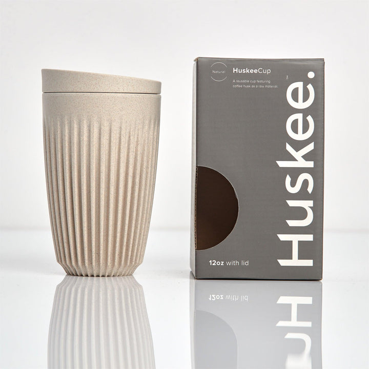 Natural 12oz HuskeeCup with lid