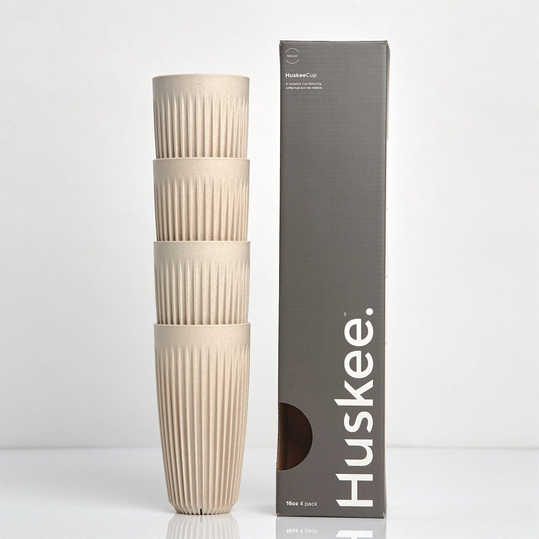 Natural 16oz HuskeeCup 4 pack with box