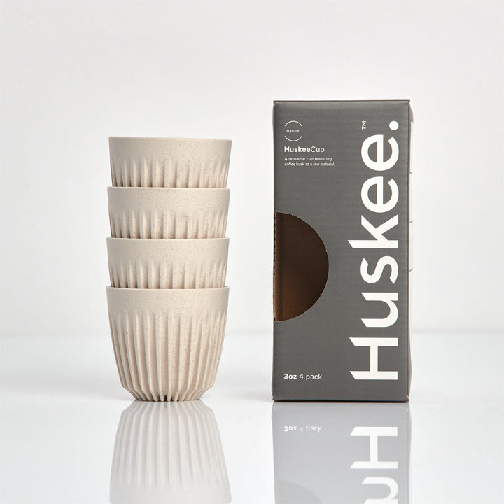 Natural 3oz HuskeeCup espresso cups, 4 pack