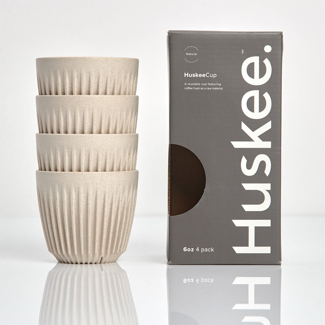 Natural 6oz HuskeeCup 4 pack with box