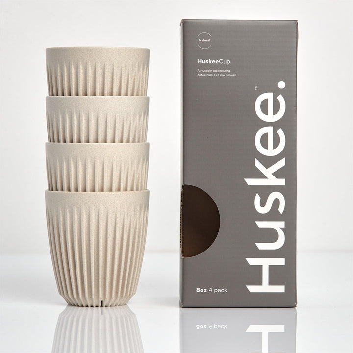 Natural 8oz HuskeeCup 4 pack with box