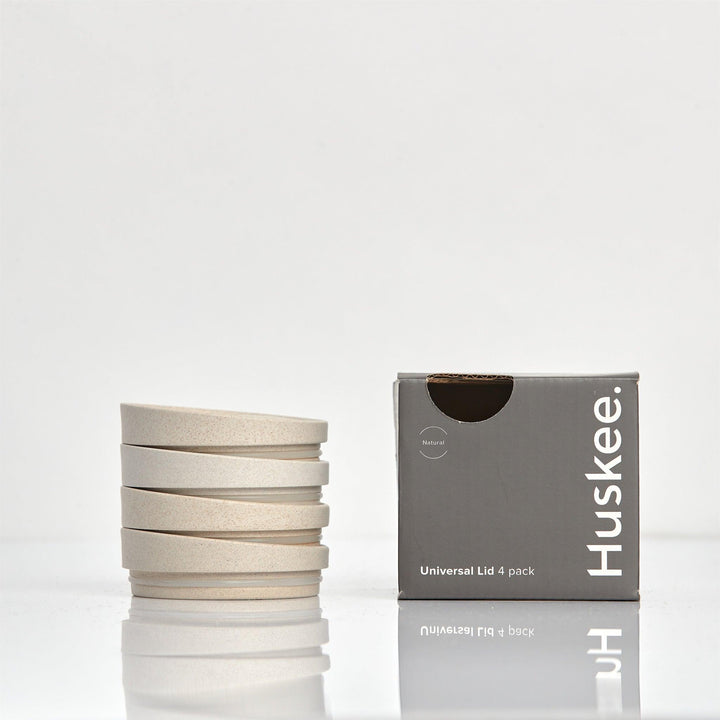 Natural universal HuskeeCup lids, 4 pack
