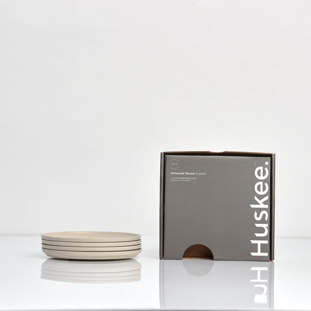 Natural universal HuskeeCup saucers, 4 pack