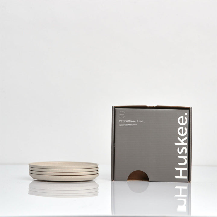 Natural universal HuskeeCup saucers, 4 pack